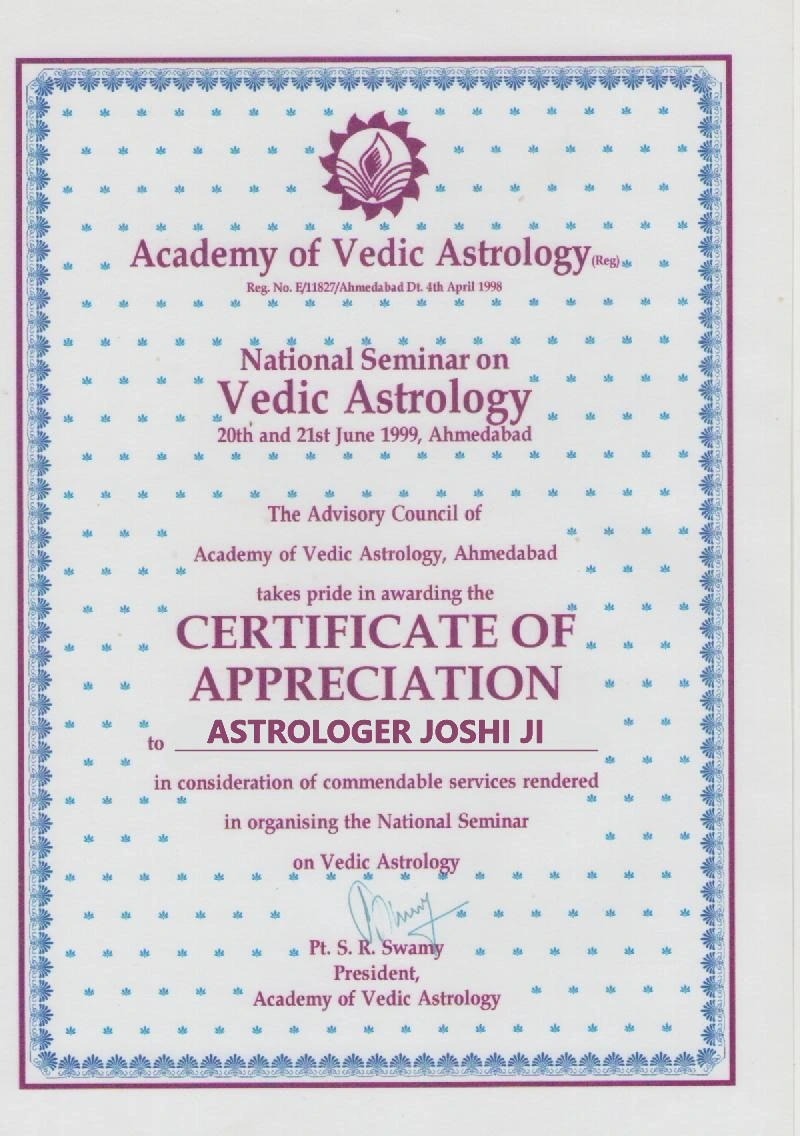 certificate for best astrologer in india